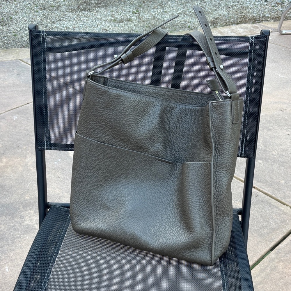 All Saints Charcoal Leather Handbag